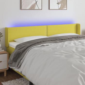 Tête de lit en tissu avec LED verte 163x16x78/88 cm