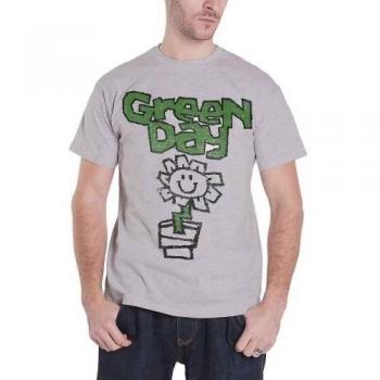 T-shirt Green Day con illustrazione di vaso di fiori