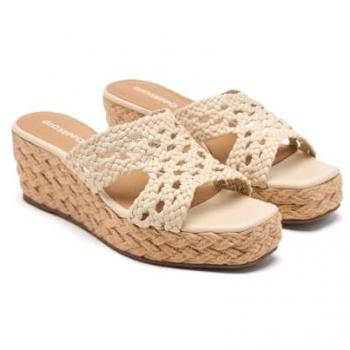 Sandalias de cuero trenzado con suela de yute