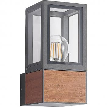Lucande Alleria lámpara de exterior, aluminio negro, 1 luz E27