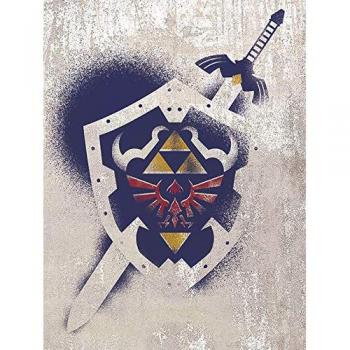 Zelda Hylian Schild – Leinwandstencil Druck 60 x 80 cm