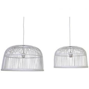 Hängeleuchte MARLY – 2er Set Holzweiß (D) 42–52 cm
