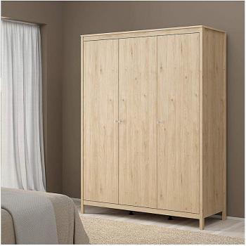 Jackson Hickory Oak 3-Door Wardrobe by That Home Shop