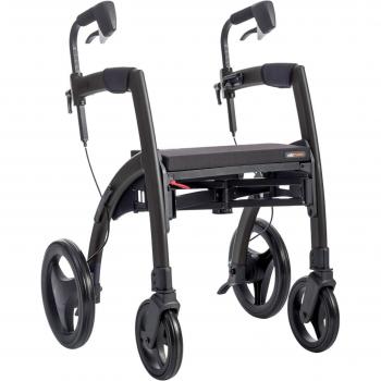 Rollz Motion 2.1 Faltbarer Rollator & Rollstuhl in Matt Black