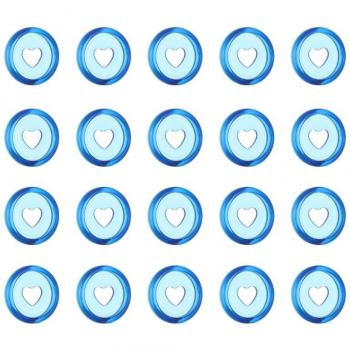 20pcs 24mm Clear Plastic Heart Binder Hoops for Loose Leaf Notebooks
