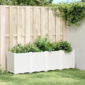 VidaXL Pflanzkübel, Pflanzkasten Weiß 160x40x53 cm PP