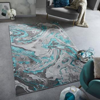 FLAIR RUGS Teppich Marbled, rechteckig, 12 mm Höhe, dezenter Glanz, mehrfarbig
