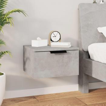 Compact Wall-mounted Bedside Cabinet in Concrete Grey 34x30x20 cm