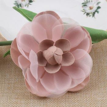 5PCS 10CM Chiffon Blossom Flowers for Crafting and Decoration
