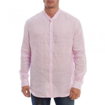 Camicia uomo in tessuto lino manica larga XL colore violetto
