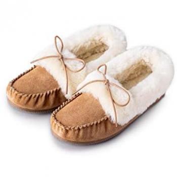 Lakeland Leather Womens Ladies' Sheepskin Moccasins in Tan