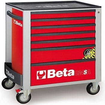 Beta 7-Drawer Mobile Roll‑Out Tool Cabinet – C24SA/7‑R (Red)