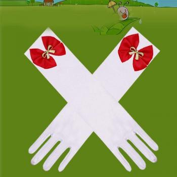 Flower Girl Long Stretch Gloves with Bow