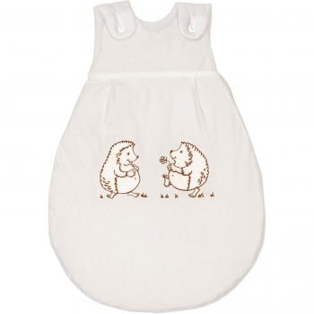 Weißer Baby‑Igel‑Jersey‑Sleeper, Größe 68/74