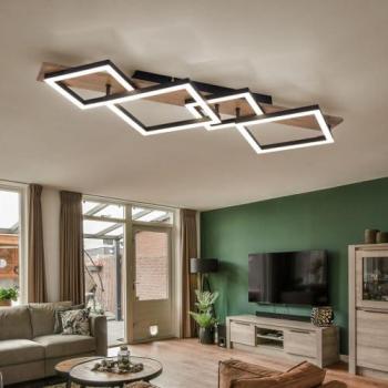 Lampada a soffitto 30W metallo effetto legno