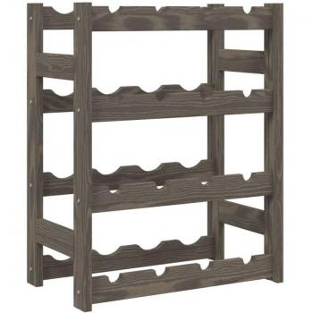 Étagère à bouteilles en bois pin gris pour 4 niveaux