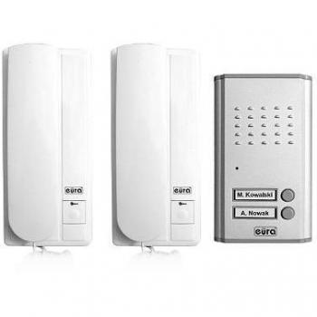 Citofono Doppio Eura ADP-47A3 Argento con Vivavoce e Supporto F