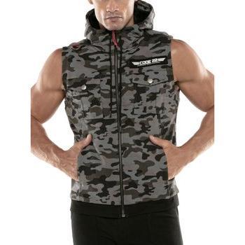 Veste Code 22 Gris sans manches et capuche
