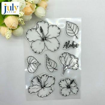 Julyarts 8-Piece Floral and Foliage Stamps and Dies for Handmade Cards