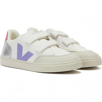Veja V-12 Baskets Pour Enfants Extra Blanc / Multico / Argent