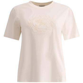 Burberry , T-shirt with logo ,White female, Sizes: M, L, S