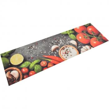 Vidaxl Furniture Limited – Tapis de cuisine lavable à motif légumes, 45x150 cm, velours