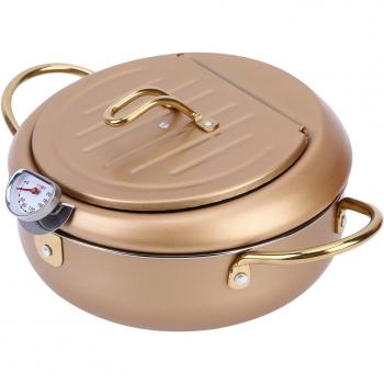 Stainless Steel Deep Fryer with Lid and Oil Draining Rack