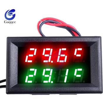 Compact Dual Monitor Digital Thermostat (DC 4V-28V) + Water Resistant NTC Probe
