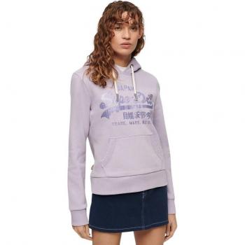 Superdry Metallic Vintage Logo Graphic Hoodie Wisteria Purple female XS