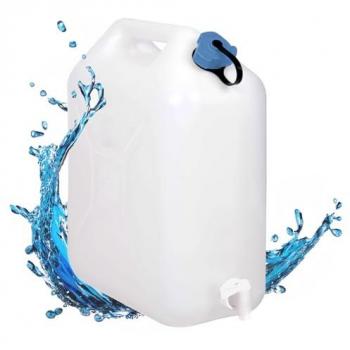 Wasserkanister Spetebo 20 l – kompakt, lebensmittelecht, mit Zapfhahn für Wanderungen
