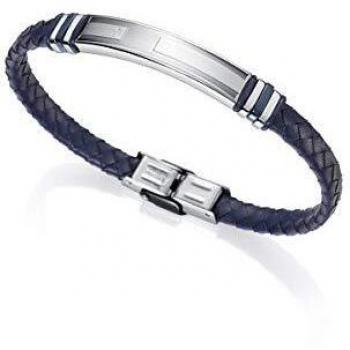 Viceroy Pulsera de Hombre Air Piel Azul y Placa Central de Acero