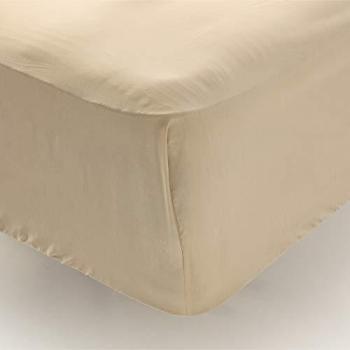Sábana Bajera Ajustable Algodón 100% 180 Hilos para Cama hasta 28 cm Beige