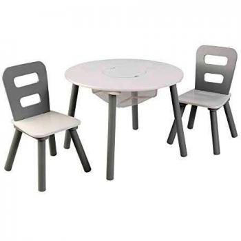 Gray and White KidKraft Storage Table and Chair Set