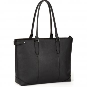 A4 Professional Black Leather Tote
