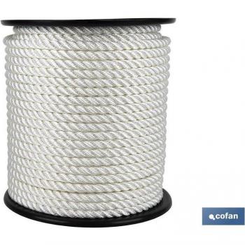 Carrete de Amarre Cofan 18 mm 100 m Blanco