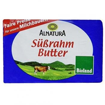 Süßer Rahmbutter 82 % Alnatura, 125 g Bio-Qualität