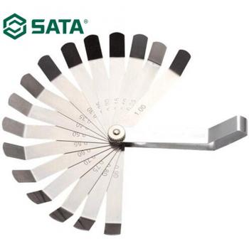 SATA Stainless Steel Feeler Gauge Set 16pc 0.05-1.00MM