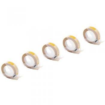 Pack 5 Rubans de Marquage 3D – Dymo Office‑Mate II – Blanc Jaune – 9 mm