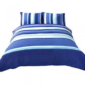 Copripiumino e federe assortite Rapport Detroit in stile righe blu