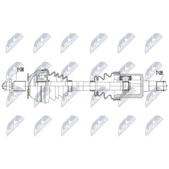 Eje de transmisión NTY NPW-VW-125