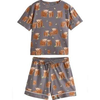 Set pyjama court en coton 100 % – Hamish gris charbon