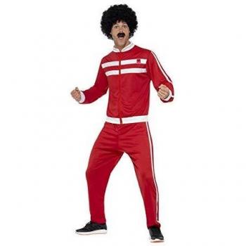 Men’s Retro Red-White Scouser Shell Suit (Jacket + Trousers)