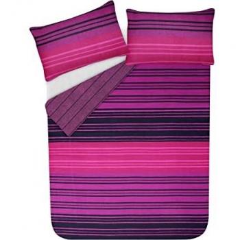 King Size Reversible Textured Stripe Duvet Set – Purple Edition