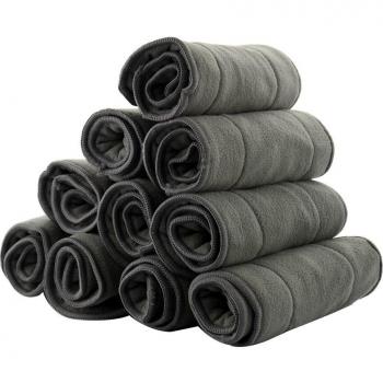 10PCS Reusable Pocket Diaper Boosters Bamboo Charcoal