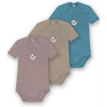 Tauranga Baby Body Kurzarm 3er Set aus Merinowolle