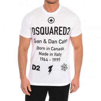 Dsquared2, T-Shirts, Male, White, Size 2XL, Short-Sleeved T-Shirt with Logo
