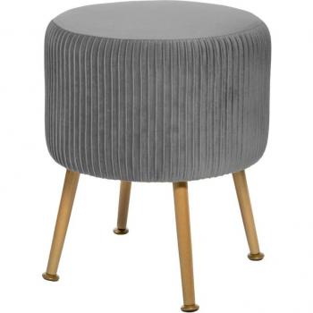 Sgabello in velluto grigio Atmosphera