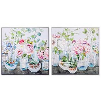 ADDA HOME Set 2 Cuadros Floreros Con Marco 63x3x63 Cm