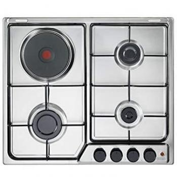 DELONGHI FI36ER PIANO COTTURA 4 FUOCHI + 1 PIASTRA ELETTRICA ACCIAIO INOX