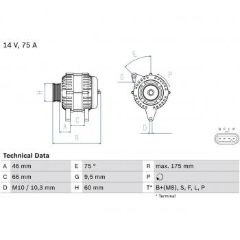 Generator Bosch 0 986 083 770 – 12 V/60 A